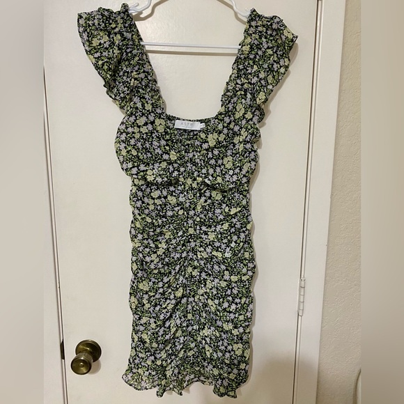ASTR ditsy daisy ruched dress - Picture 3 of 4